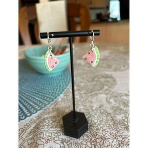 Watermelon Huggie Polymer Clay Earrings